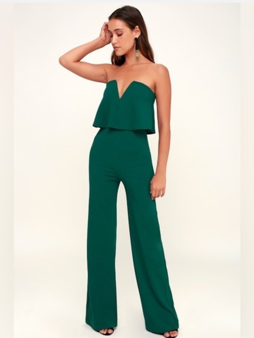✨️✨️REPOSHING ✨️✨️Strapless Emerald Green Jumpsuit